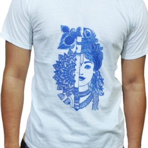 Half sleeve Krishna art printed t-shirt